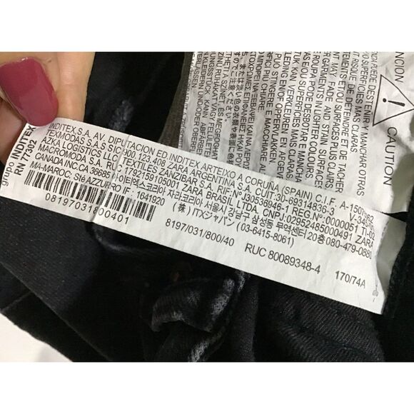 Zara Black High Rise Jeans Size 8, Cotton Blend 27" Inseam - Picture 7 of 7
